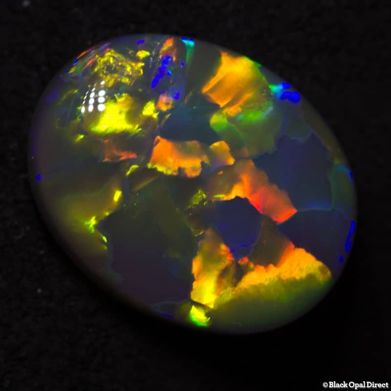 3.80 ct gem semi black opal 13x10x4.2mm