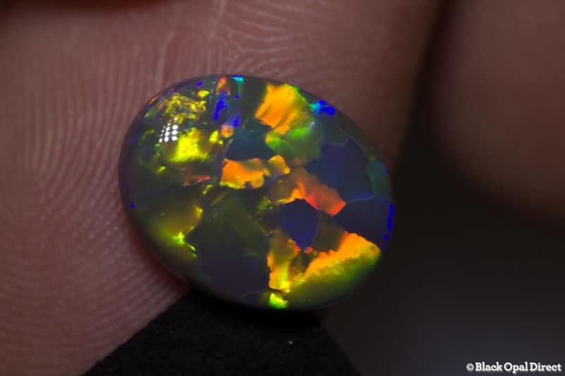 3.80 ct gem semi black opal 13x10x4.2mm