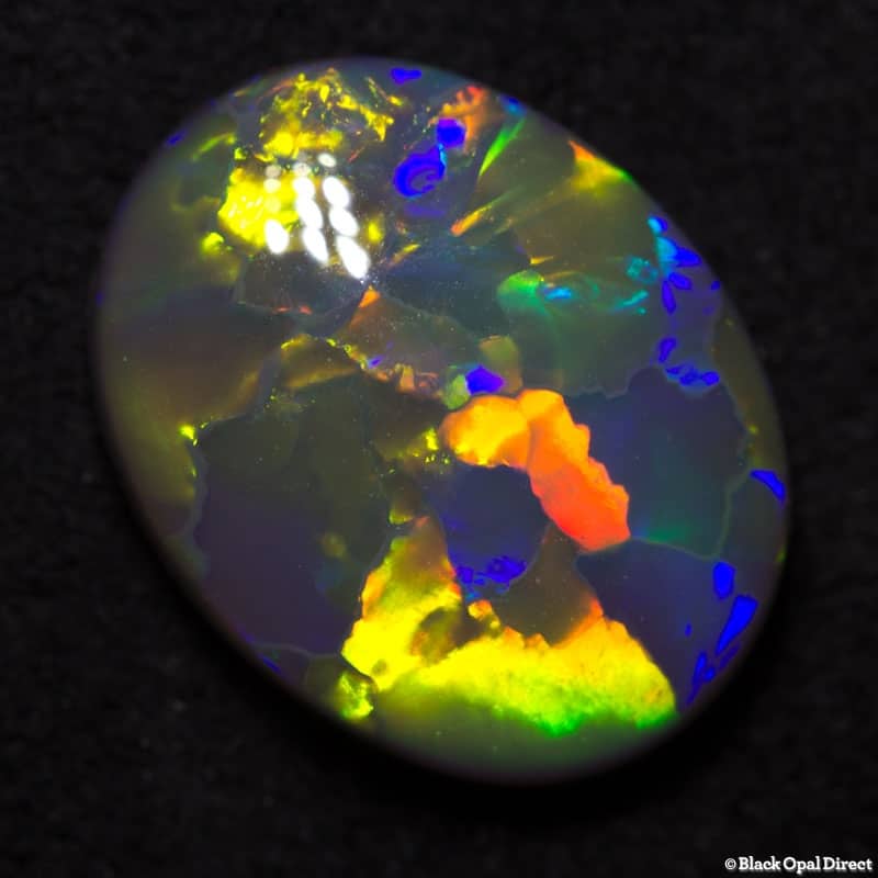3.80 ct gem semi black opal 13x10x4.2mm