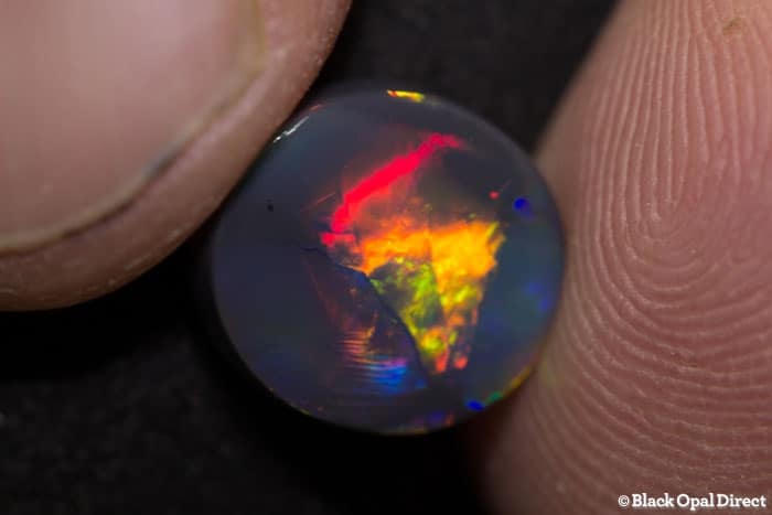 3.95 ct gem black opal 11.5x10.5x4.5mm