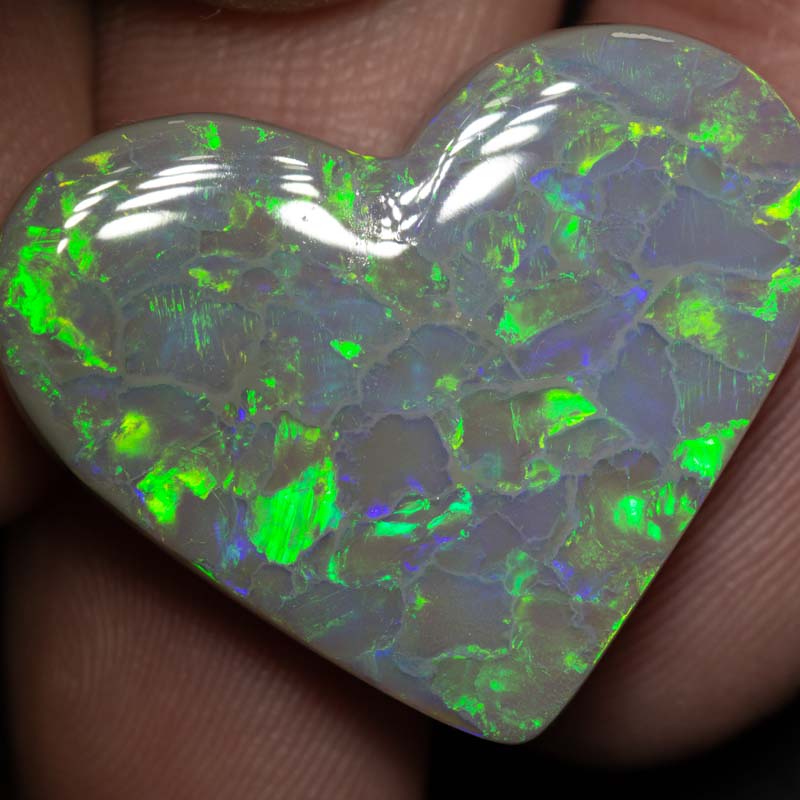 31.58 ct dark opal heart 31x24.3x7.6mm