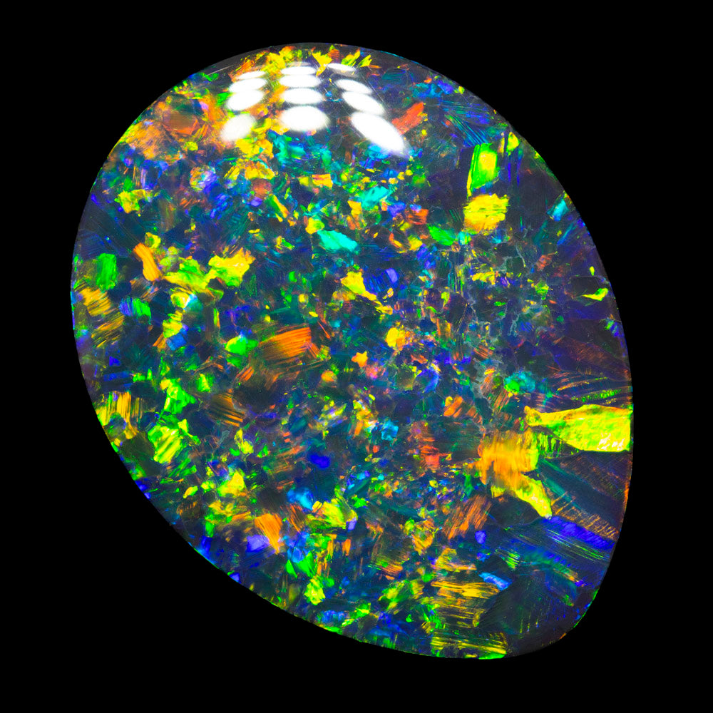 34.60 ct gem black opal 29x21.5x8.3mm
