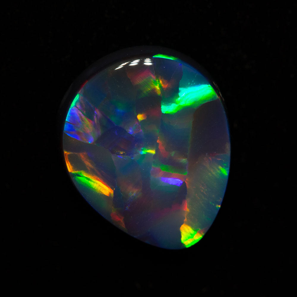4.16 ct gem black opal 12.6x10.6x4.8mm