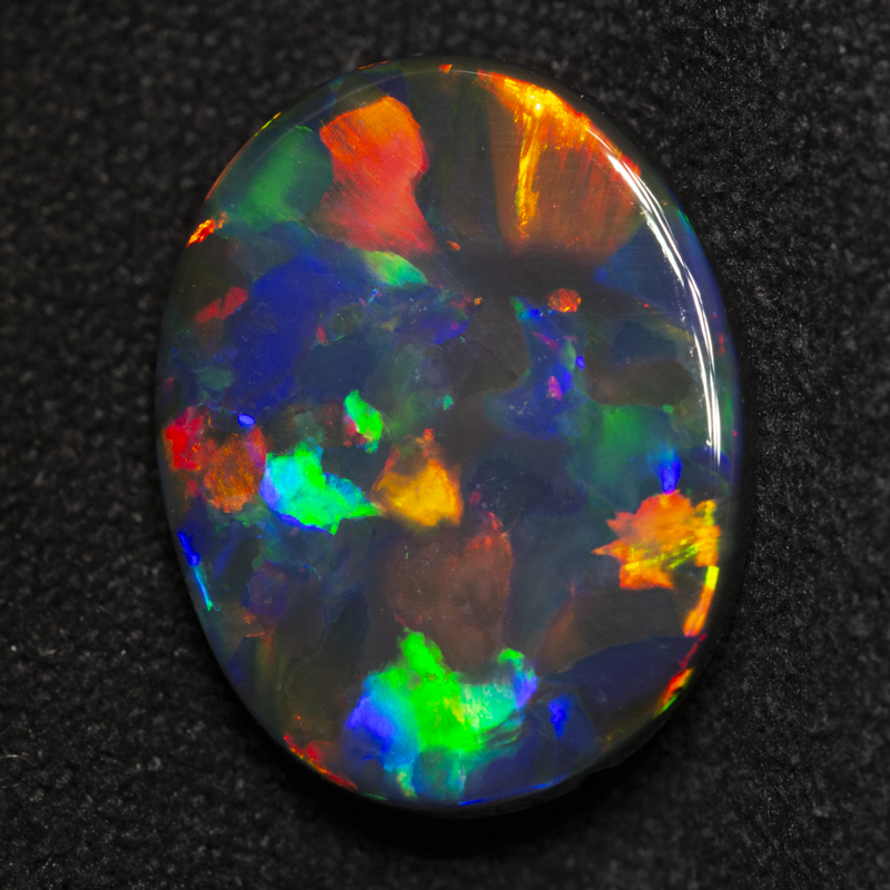 4.19 ct gem black opal 14.5x11.5x4.1mm