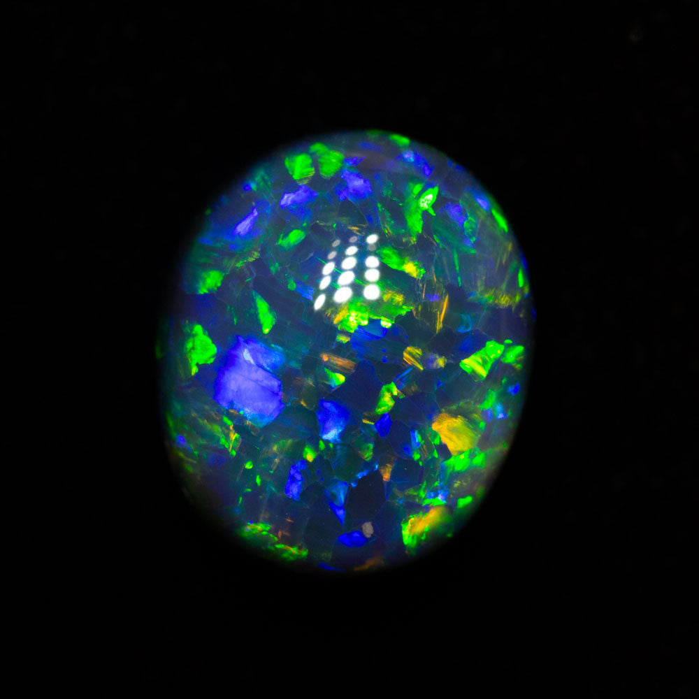 4.26 ct gem black opal 10.9x9.1x6.6mm