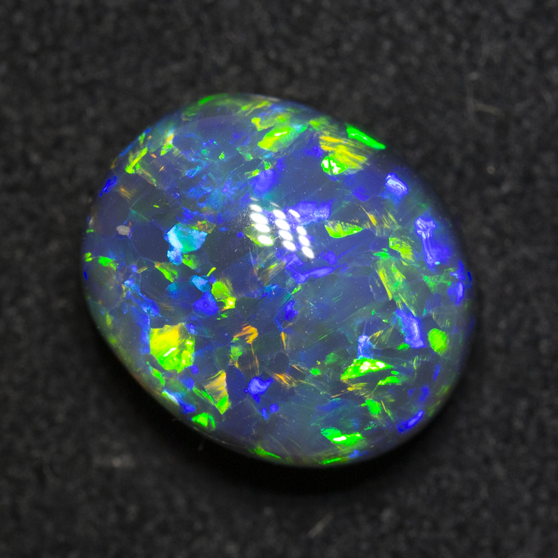 4.26 ct gem black opal 10.9x9.1x6.6mm