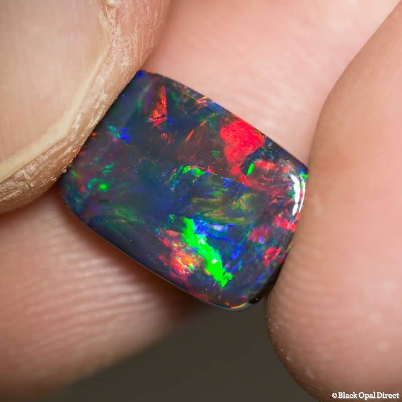4.28 ct top gem cushion cut black opal collectors piece 13x9x4mm