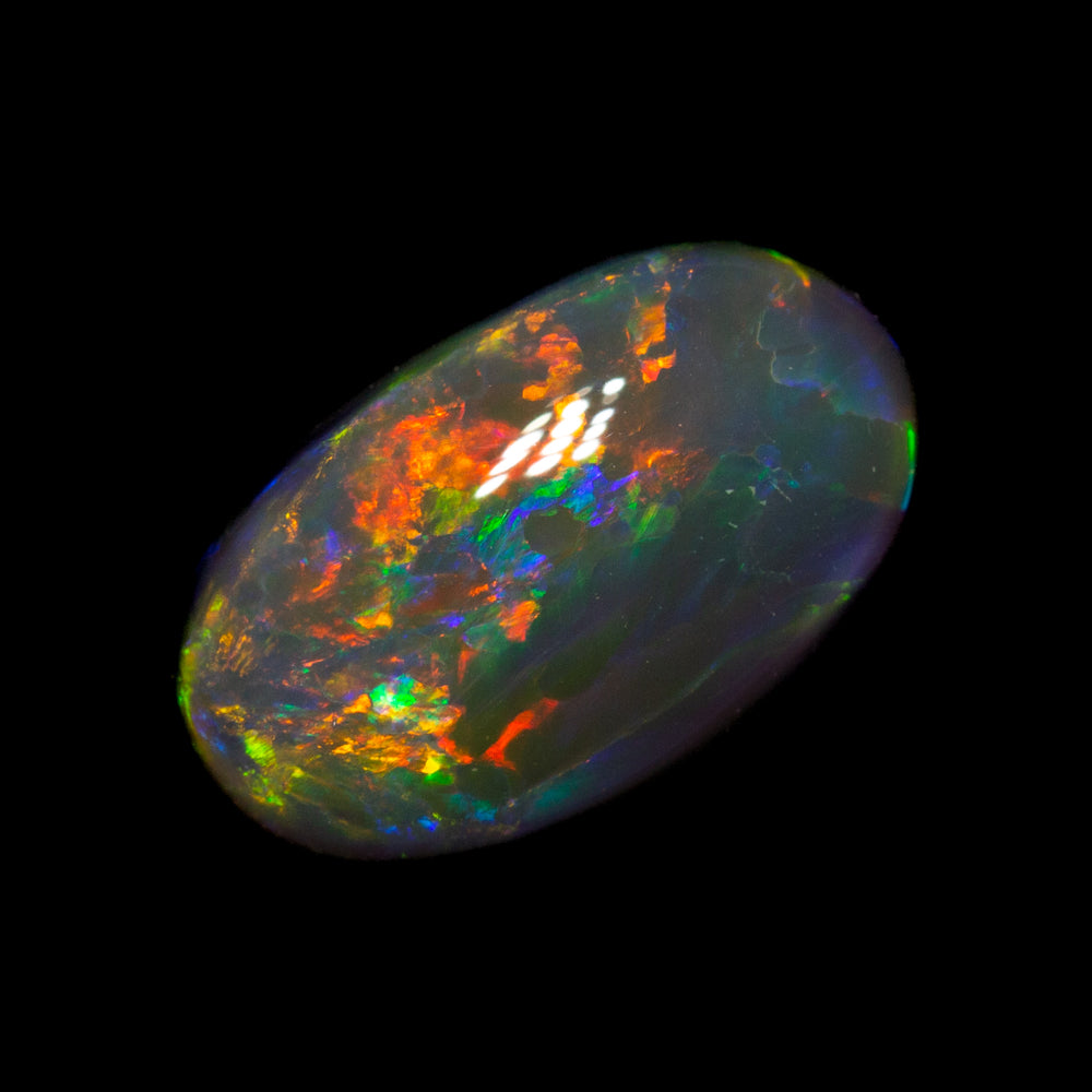 4.34 ct gem black opal 13.4x8.1x6.2mm