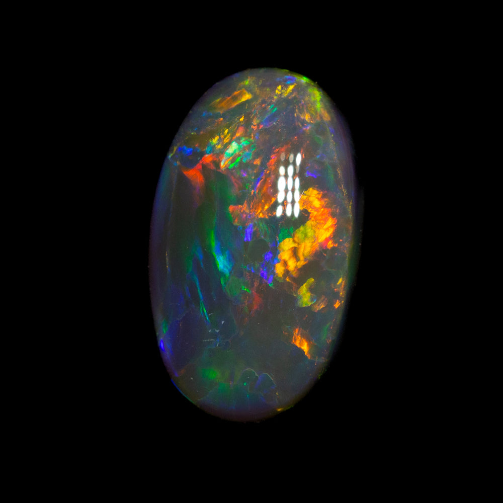 4.34 ct gem black opal 13.4x8.1x6.2mm