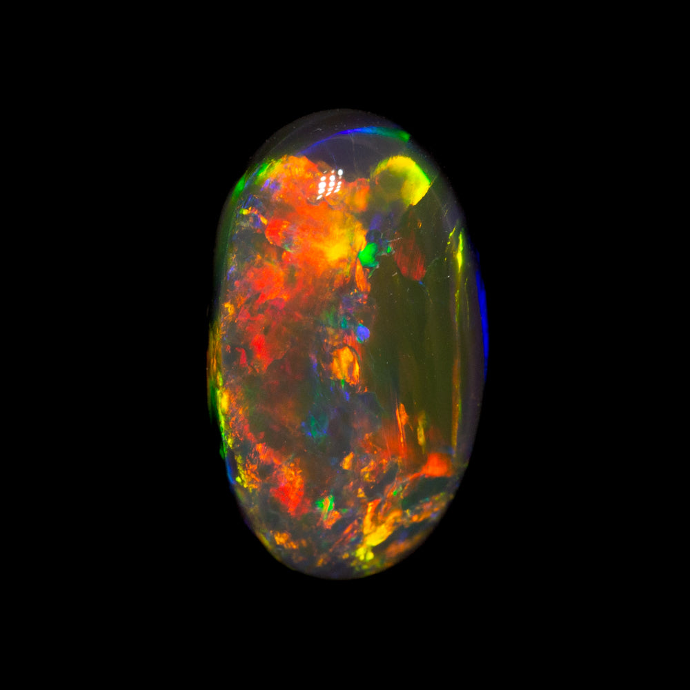 4.34 ct gem black opal 13.4x8.1x6.2mm