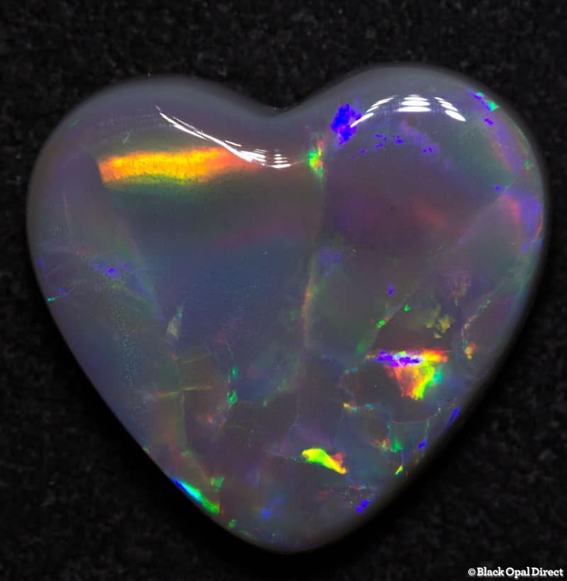 4.50ct semi black opal heart