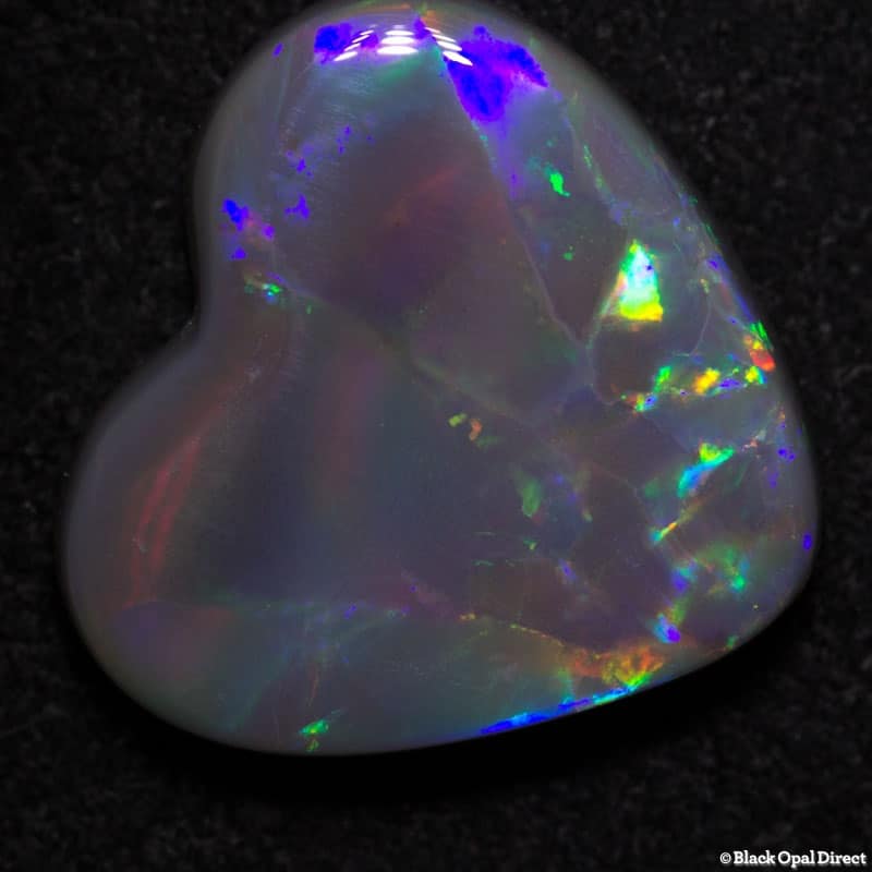 4.50 ct semi black opal heart 14.5x13x4mm