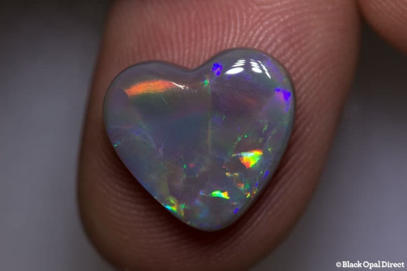 4.50 ct semi black opal heart 14.5x13x4mm