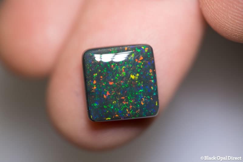 4.74 ct cushion cut black opal 11x11x4.5mm