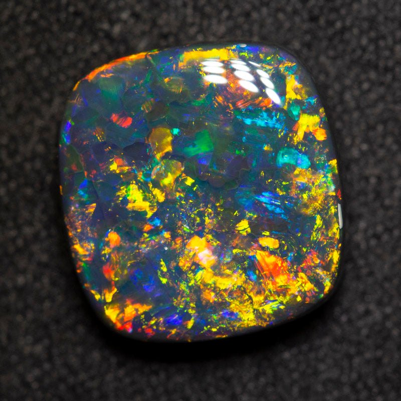 4.75 ct gem black opal 11.8x11.3x4.7mm