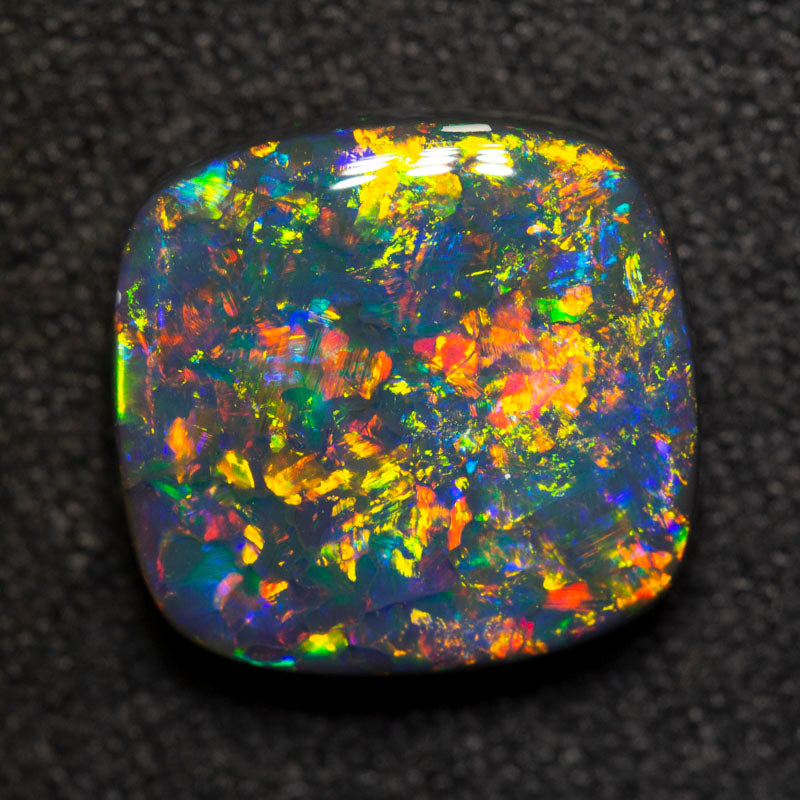 4.75 ct gem black opal 11.8x11.3x4.7mm