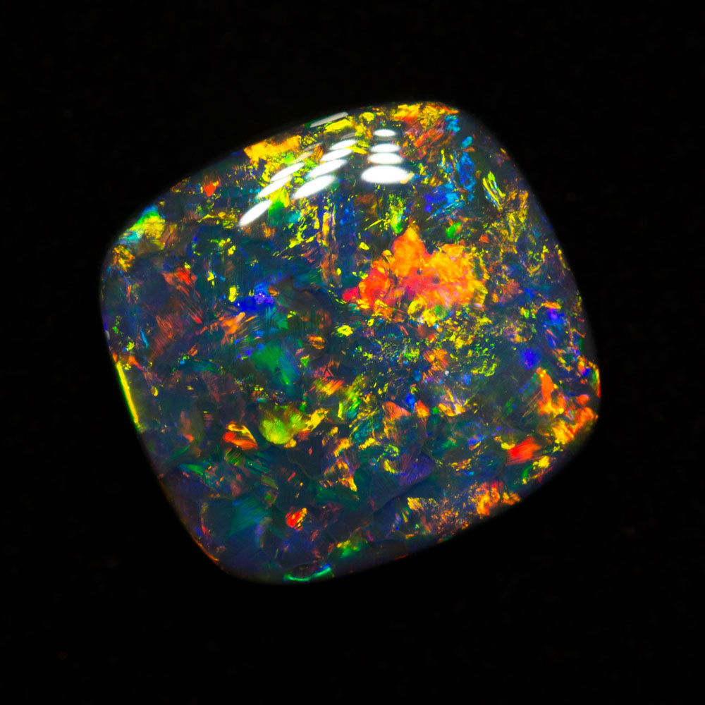 4.75 ct gem black opal 11.8x11.3x4.7mm