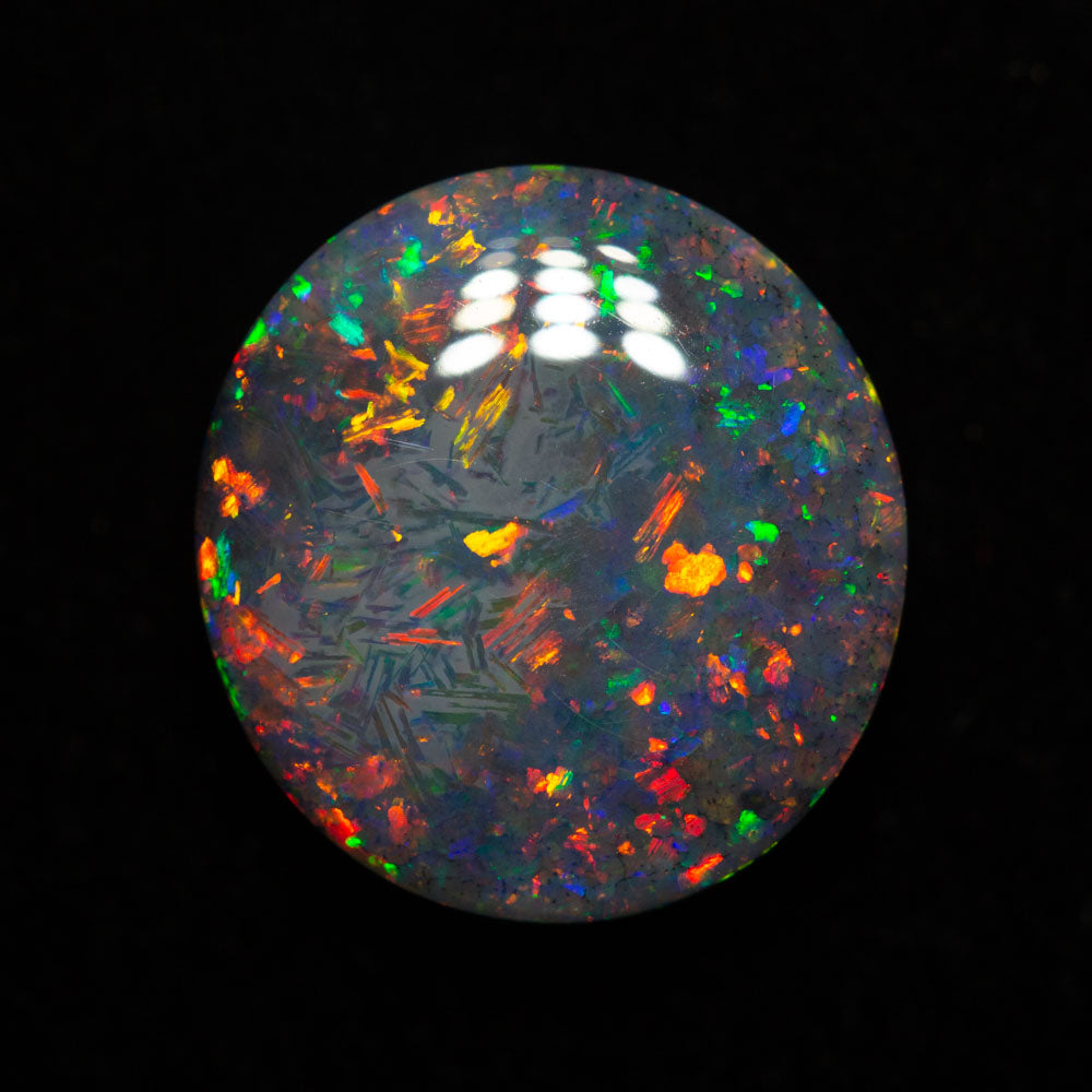 4.80 ct double-sided gem black opal 12.8x11.9x5.1mm