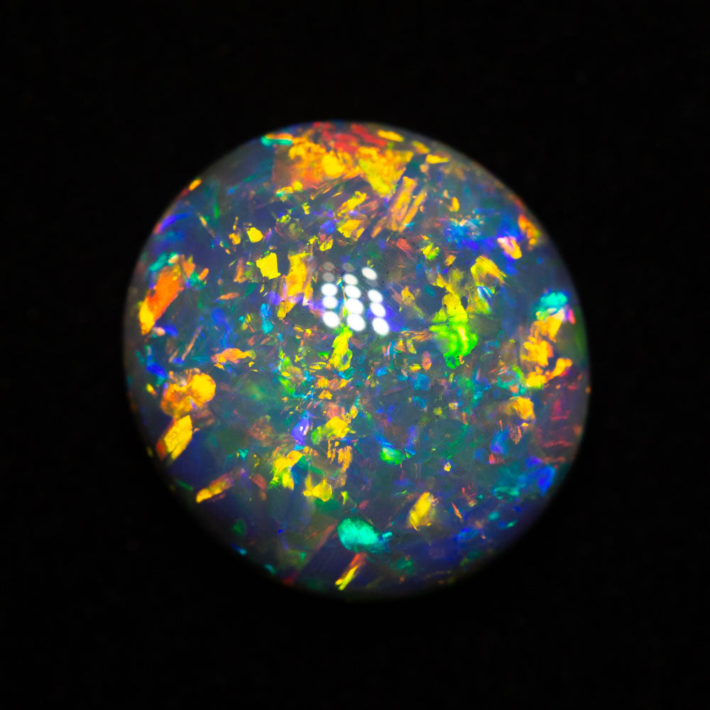 4.80 ct double-sided gem black opal 12.8x11.9x5.1mm