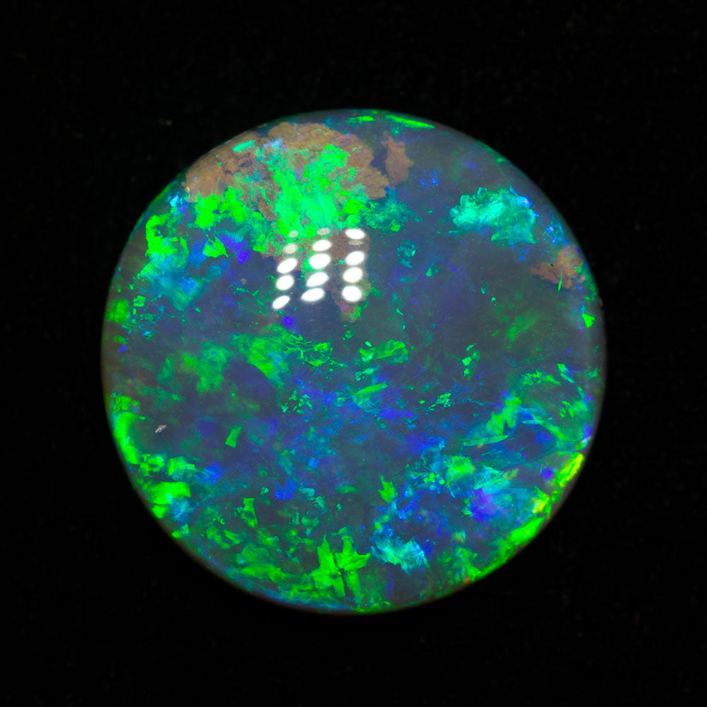 4.80 ct black crystal opal 13.7x13.7x4.1mm