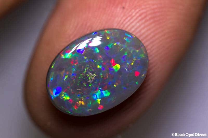 4.92 ct semi black opal 14.5x10.5x4.5mm