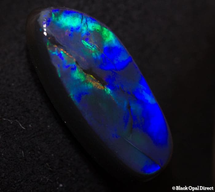 5.02 ct baroque gem black opal 18.5x8.5x4mm