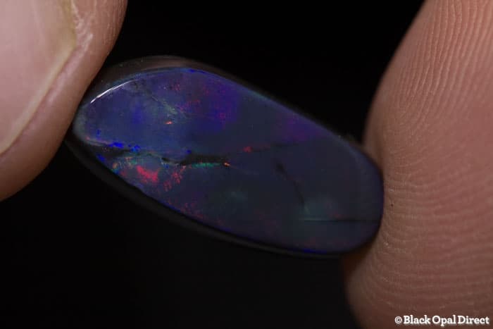 5.02 ct baroque gem black opal 18.5x8.5x4mm