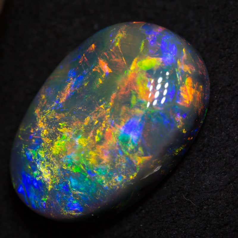5.08 ct gem black opal 14x9.5x5.9mm