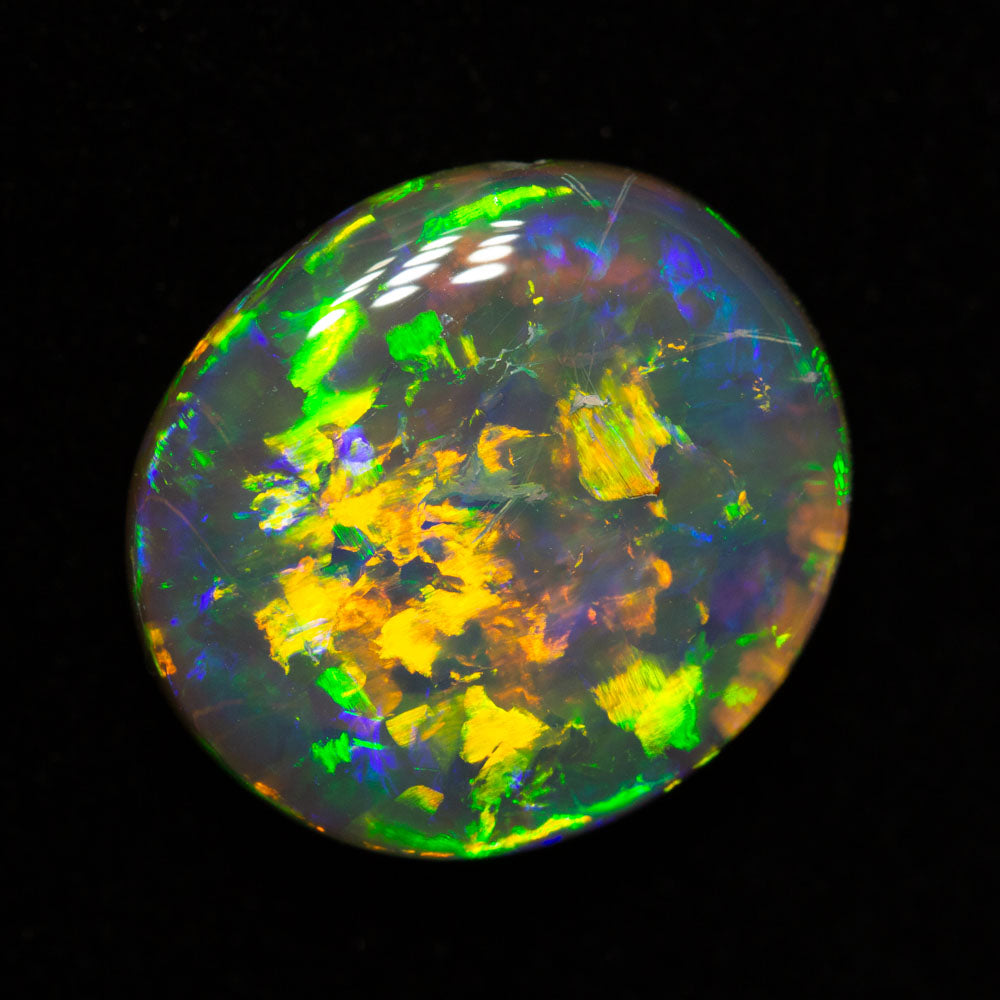 5.39 ct gem black crystal opal 13.7x12.3x5.2mm