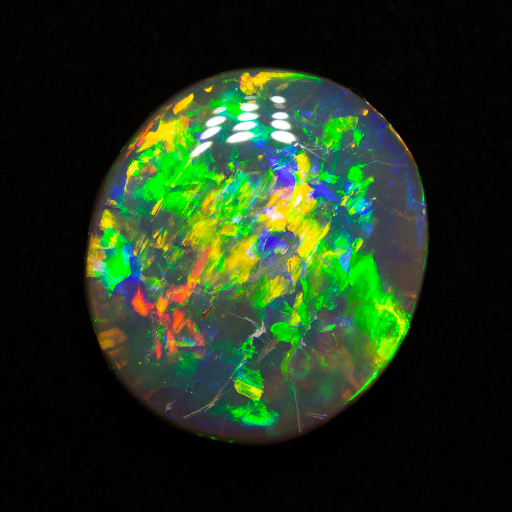 5.39 ct gem black crystal opal 13.7x12.3x5.2mm