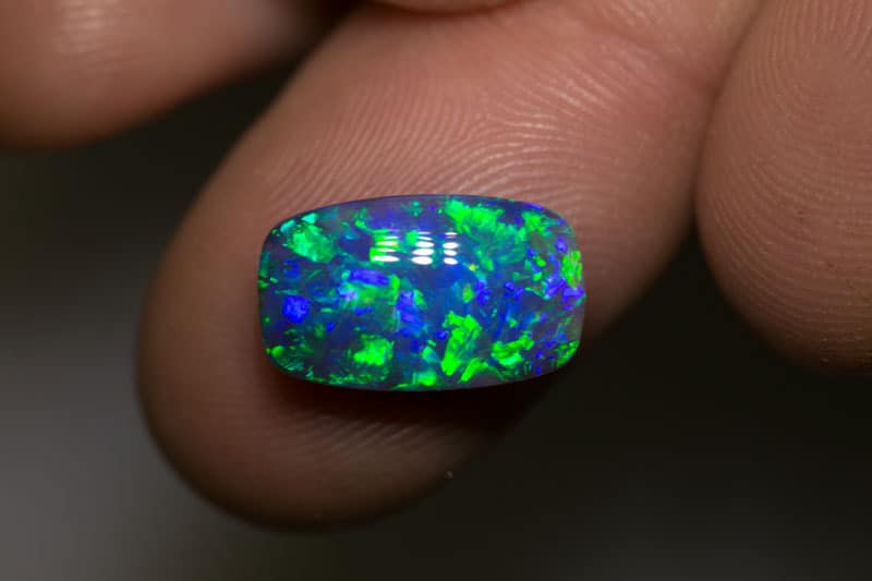 5.40 ct gem black opal cushion 14x9x6mm