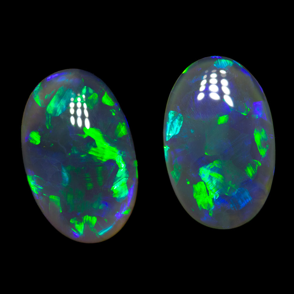 5.45 ct black opal pair 12.4x8x4.3mm
