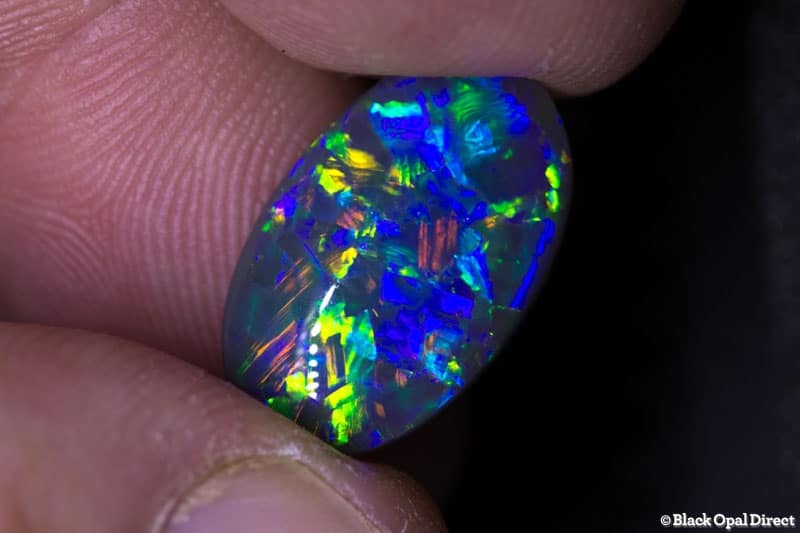 5.68 ct gem black opal 17x15x5mm