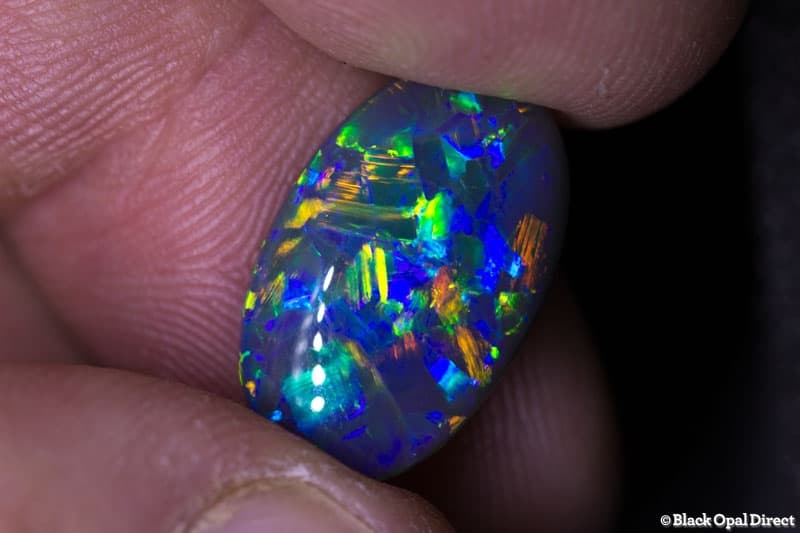 5.68 ct gem black opal 17x15x5mm