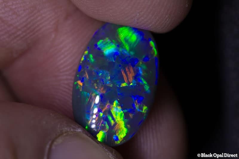 5.68 ct gem black opal 17x15x5mm