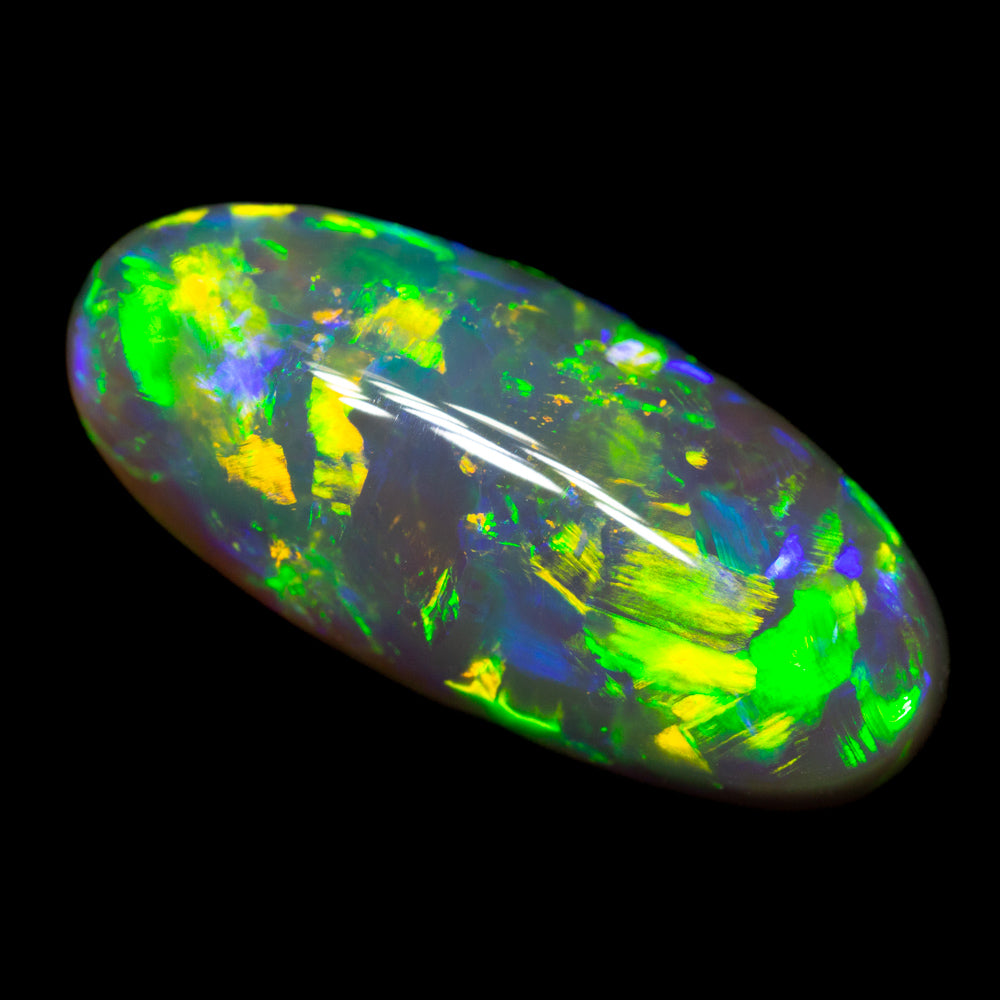 5.96 ct gem black crystal opal 18.3x8.3x6.3mm