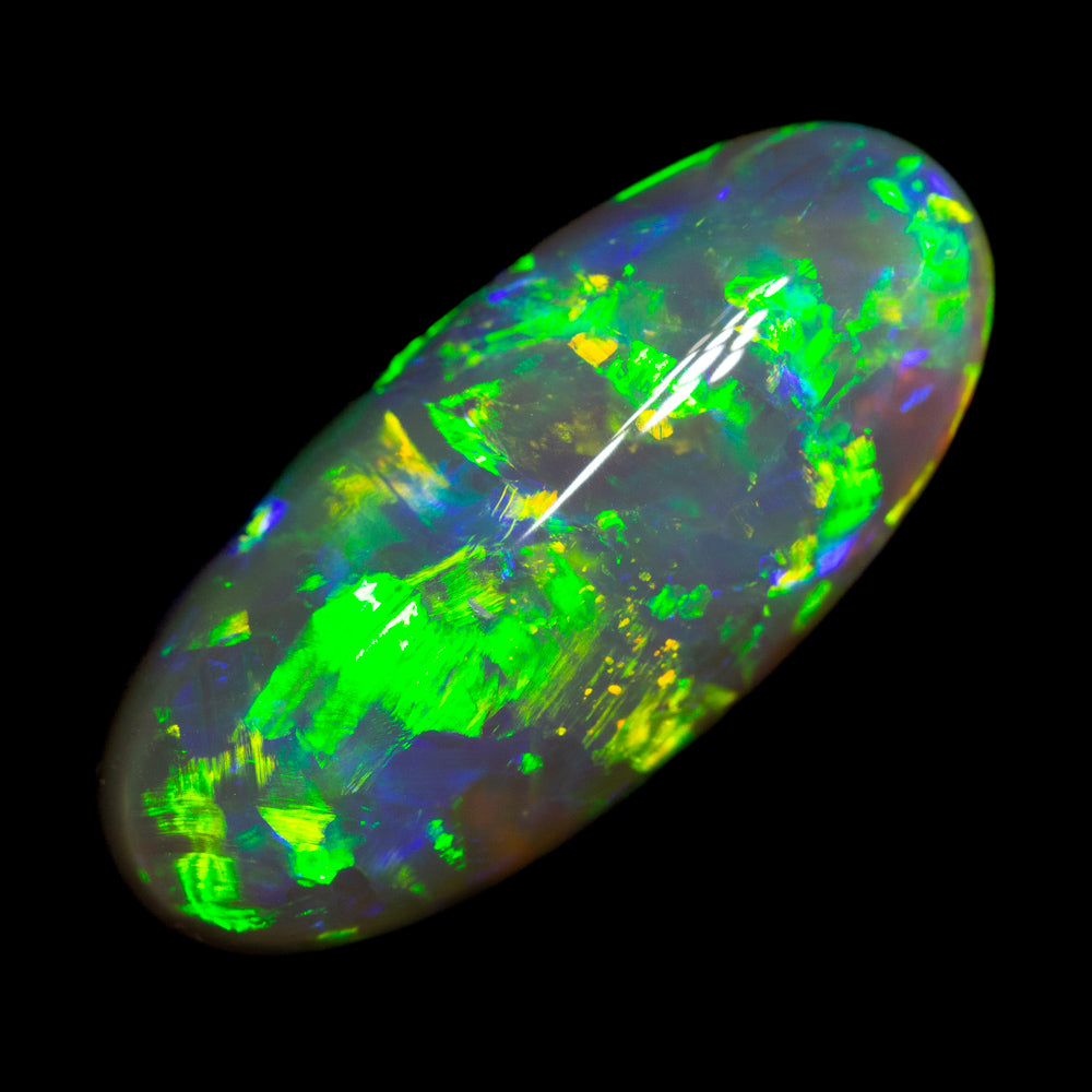 5.96 ct gem black crystal opal 18.3x8.3x6.3mm