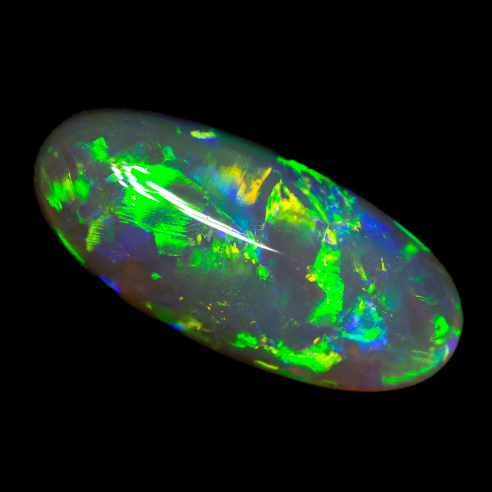 5.96 ct gem black crystal opal 18.3x8.3x6.3mm