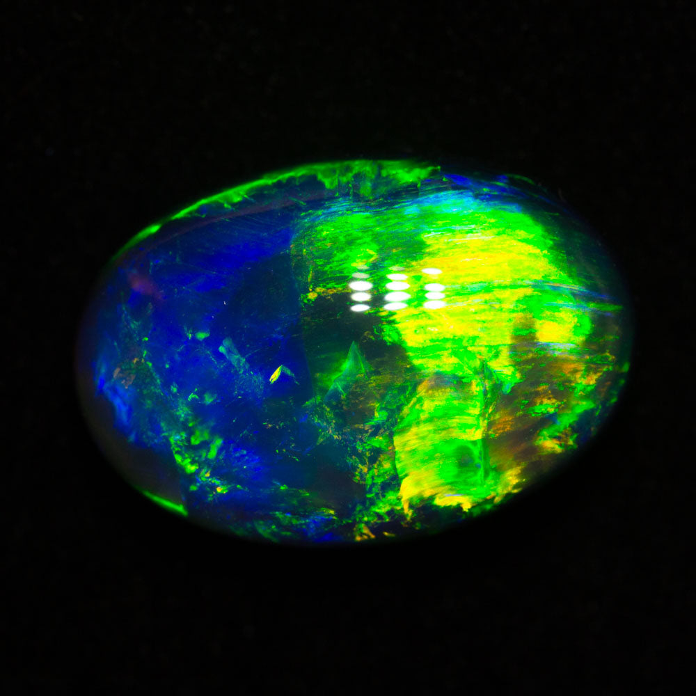 6.24 ct gem black crystal opal 15.1x10.5x6.3mm