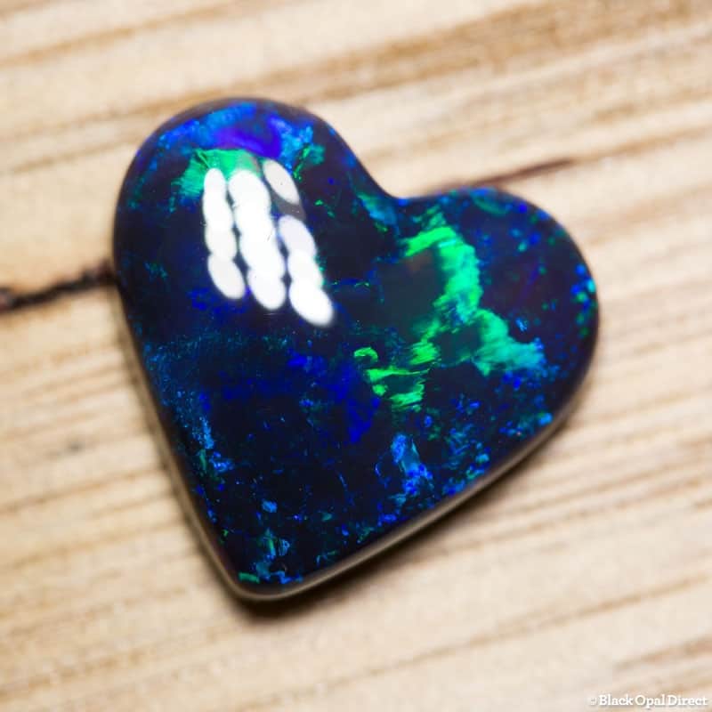 6.40 ct black opal heart 15.5x15x5mm