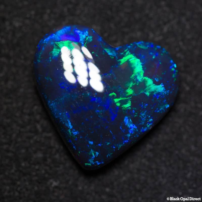 6.40 ct black opal heart 15.5x15x5mm