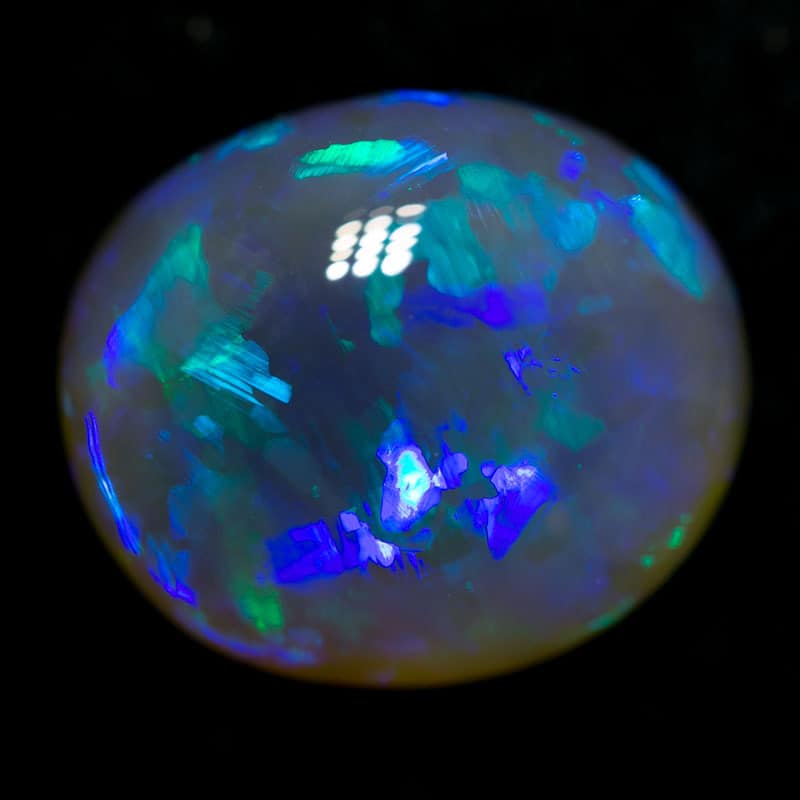 6.63 ct dark crystal opal 14x11x6.5mm