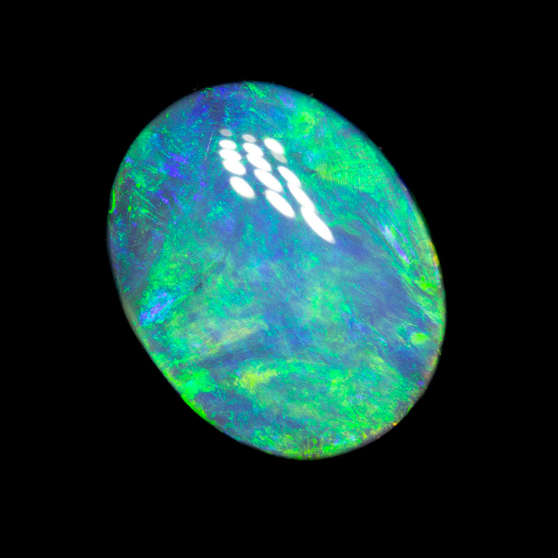 7.07 ct gem black opal 17.3x13.8x4.2mm