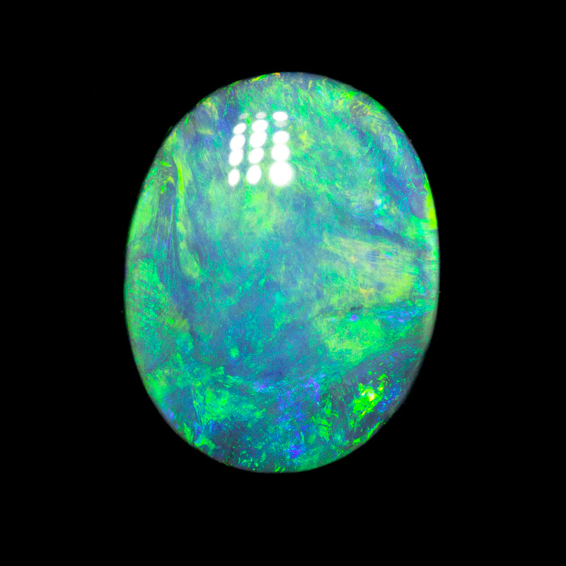 7.07 ct gem black opal 17.3x13.8x4.2mm