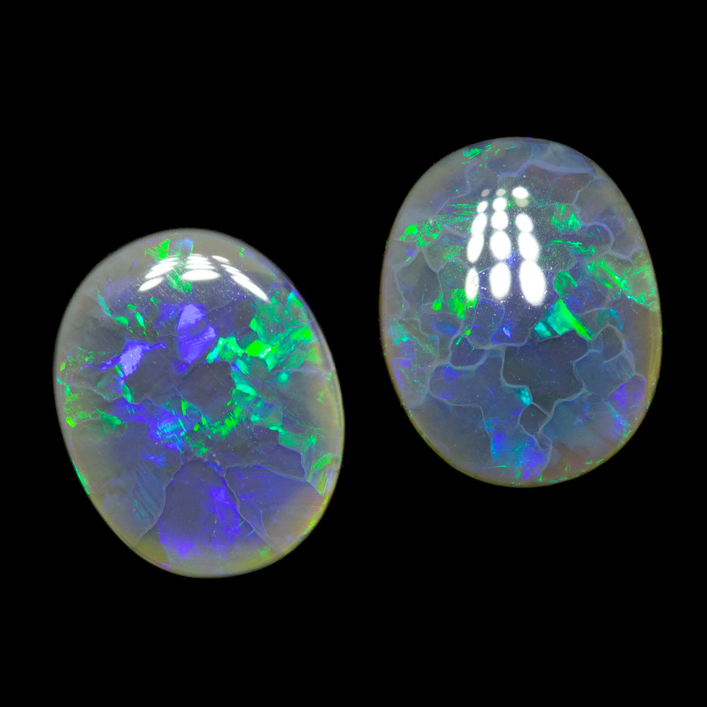 7.20 ct dark opal pair 13x10.5x3.5mm