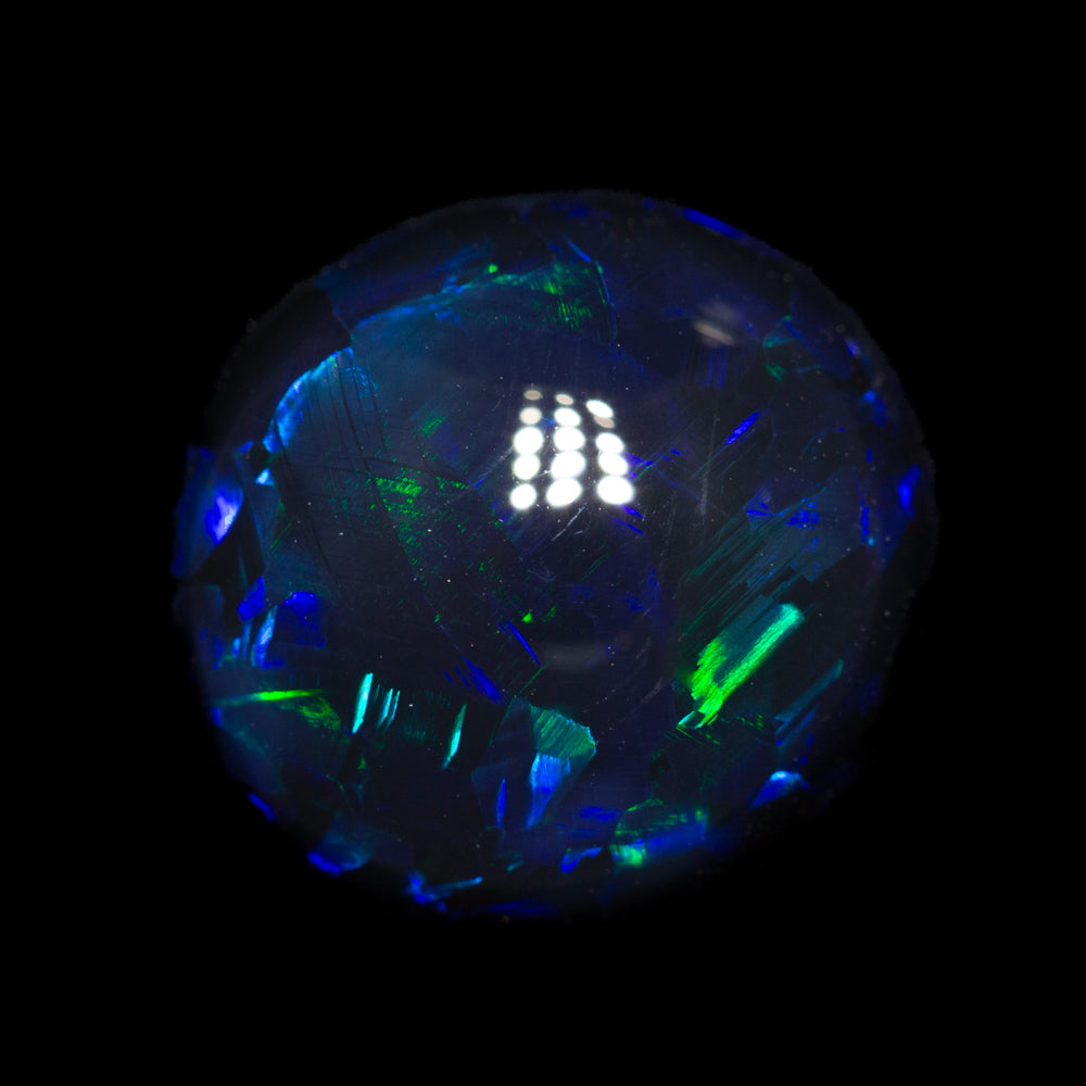 7.42 ct gem black opal 13x12.1x7.9mm