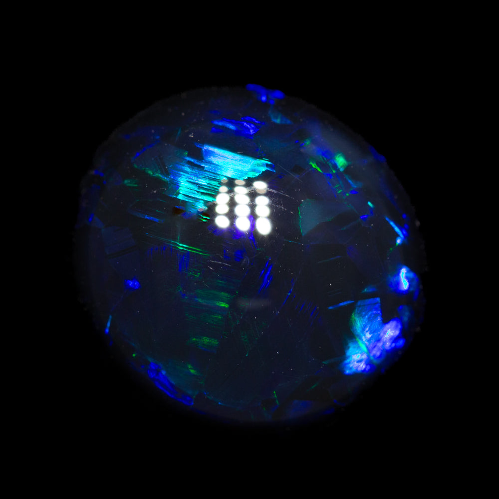 7.42 ct gem black opal 13x12.1x7.9mm