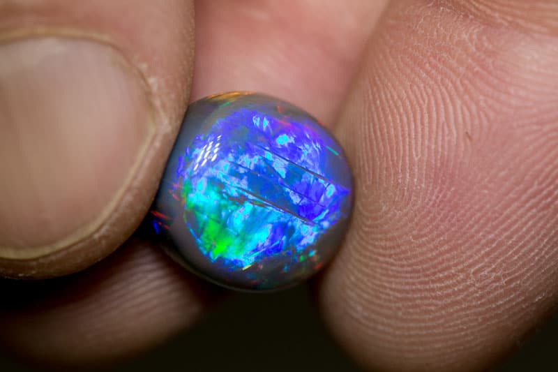 7.55 ct black opal gem 14x12x6.5mm