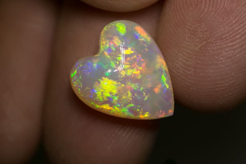 7.63 ct double sided crystal opal heart 15x13.5x7mm
