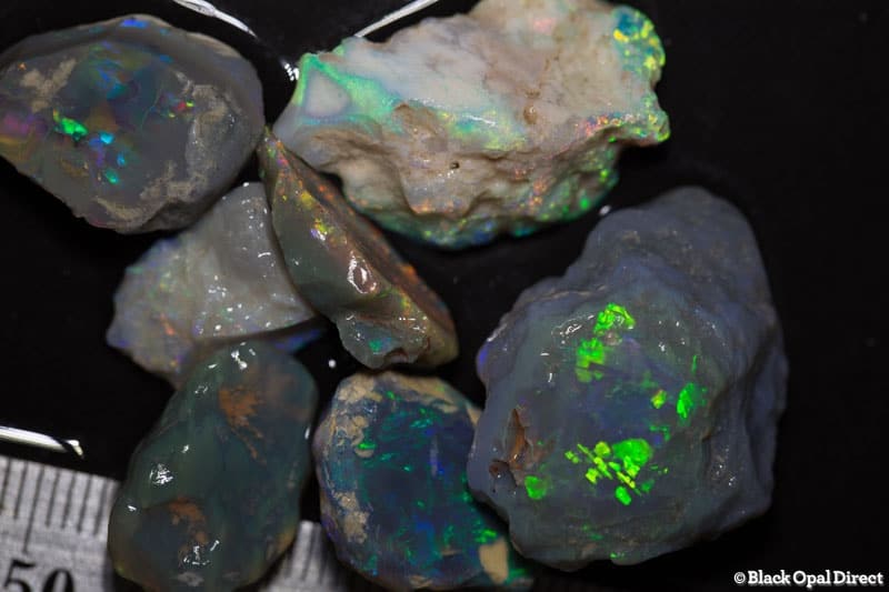 7pc rough opal parcel 64cts